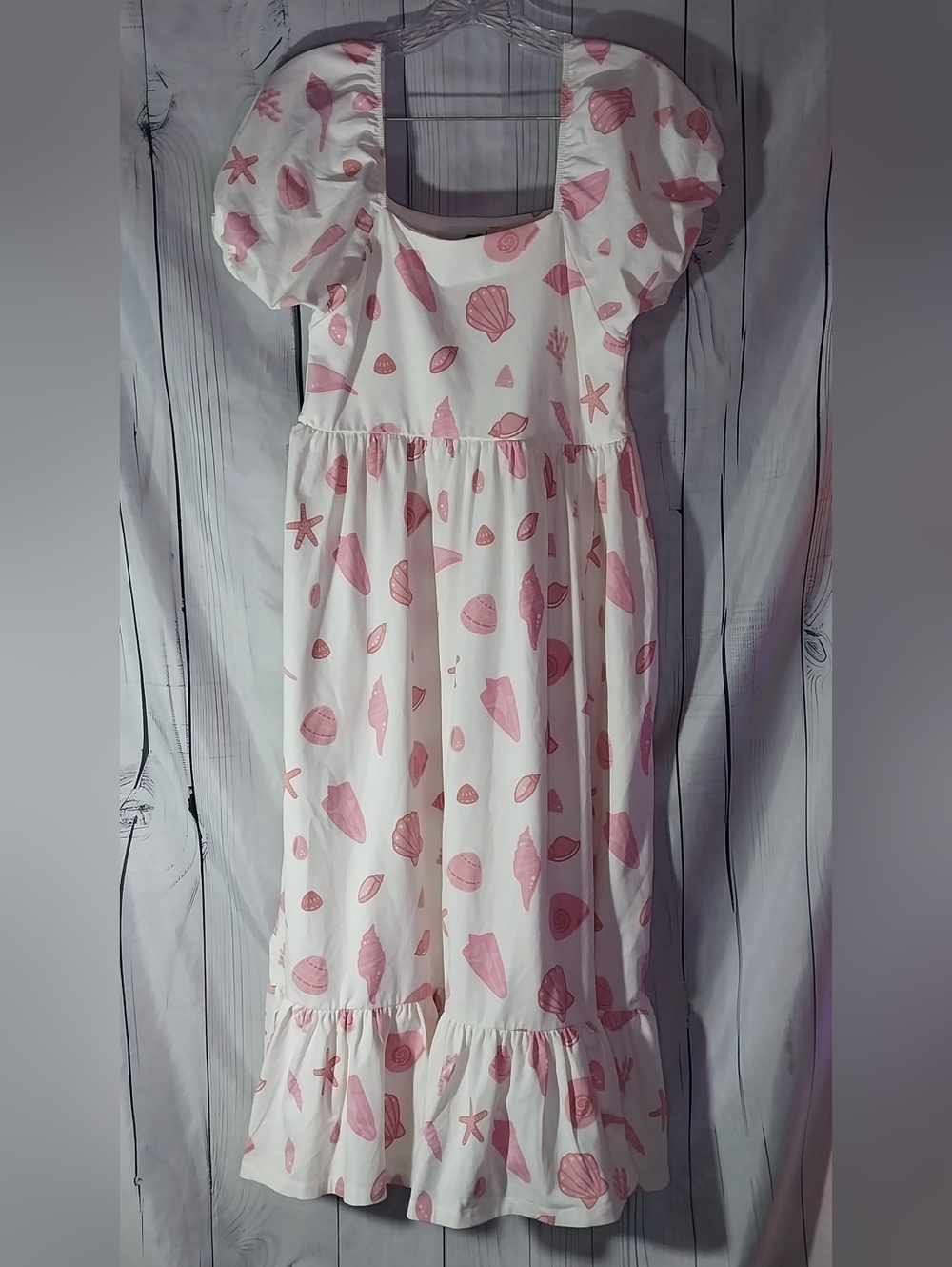 Monica & Andy Organic Life Of The Party Ruffle Hem Puff Sleeve Cottagecore Dress